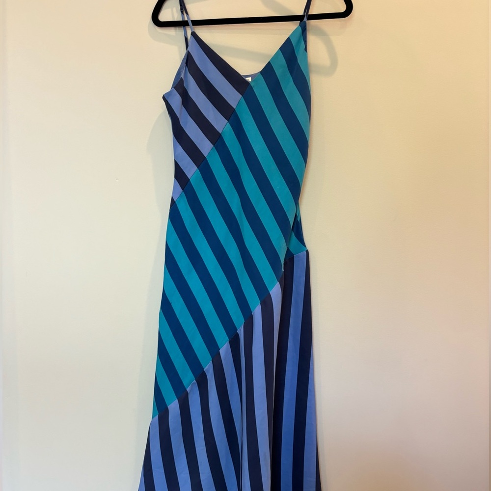 Striped Blue Maxi Dress - Saunders Collective